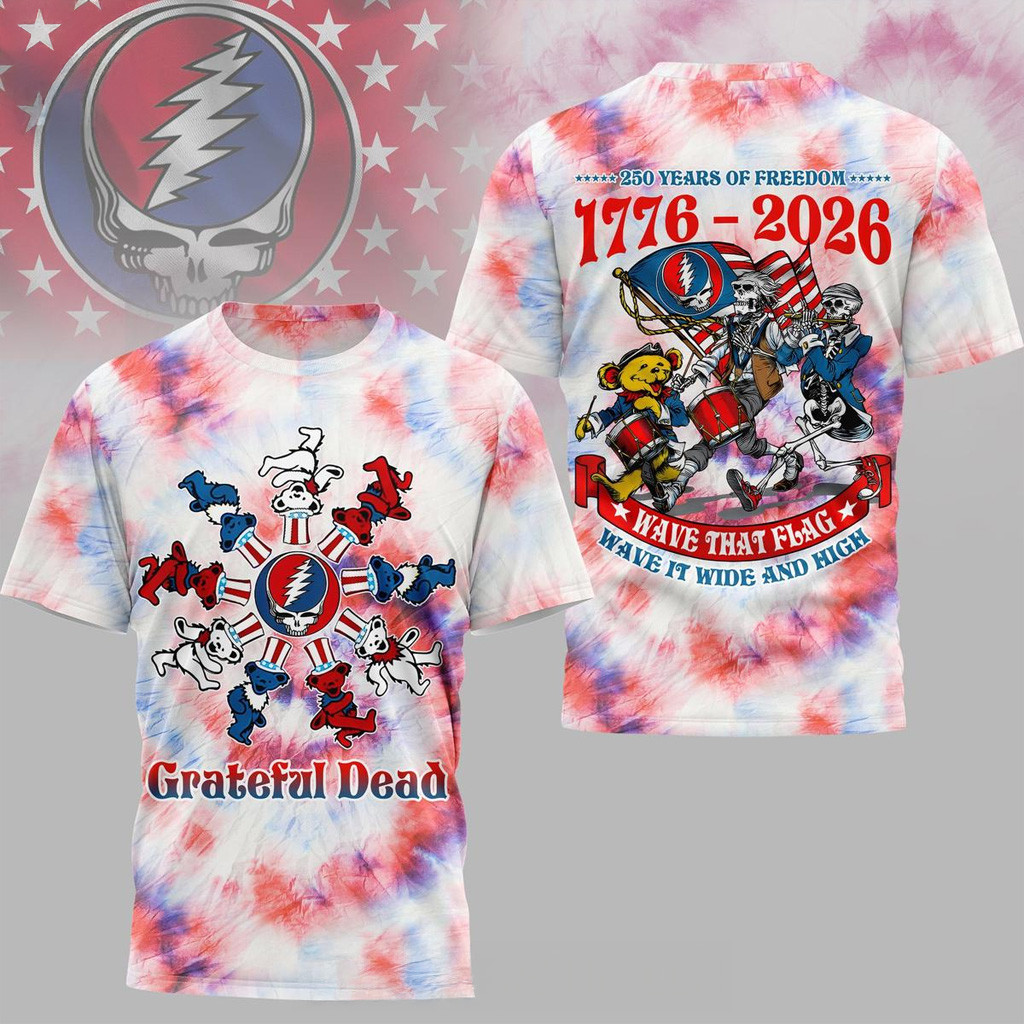 Grateful Dead 250 Years Of Freedom 1776 2026 T-Shirt Grateful Dead Merch Birthday Gifts For Dad