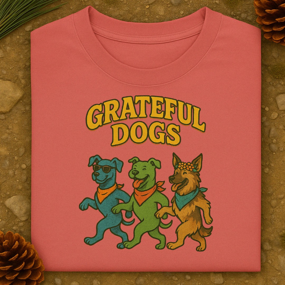 Grateful Dead Dog T-Shirt Funny Cute Dog Graphic Tee Gifts For Grateful Dead Fans