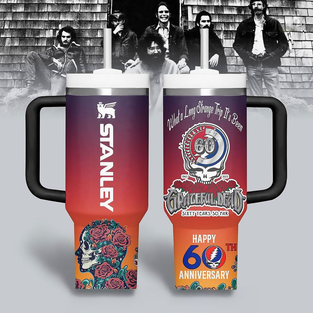 Grateful Dead Happy 60th Anniversary Limited Edition Stanley Tumbler Cup Gifts For Fans