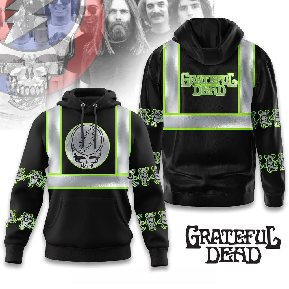 Grateful Dead Hi-Vis Safety Hoodie Grateful Dead Merch Present For Husband.