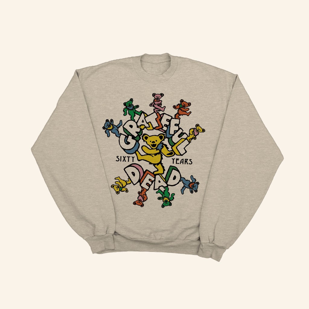 Grateful Dead Merch 60Th Marching Bears Crewneck Sweatshirt Gifts For Friends Grateful Dead Merch 60Th Marching Bears Crewneck Sweatshirt Gifts For Friends