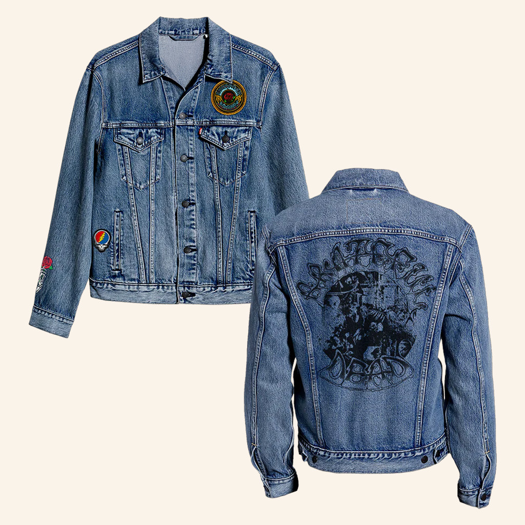 Grateful Dead Merch American Beauty Levi's Jacket Christmas Presents For Music Lovers Grateful Dead Merch American Beauty Levi's Jacket Christmas Presents For Music Lovers