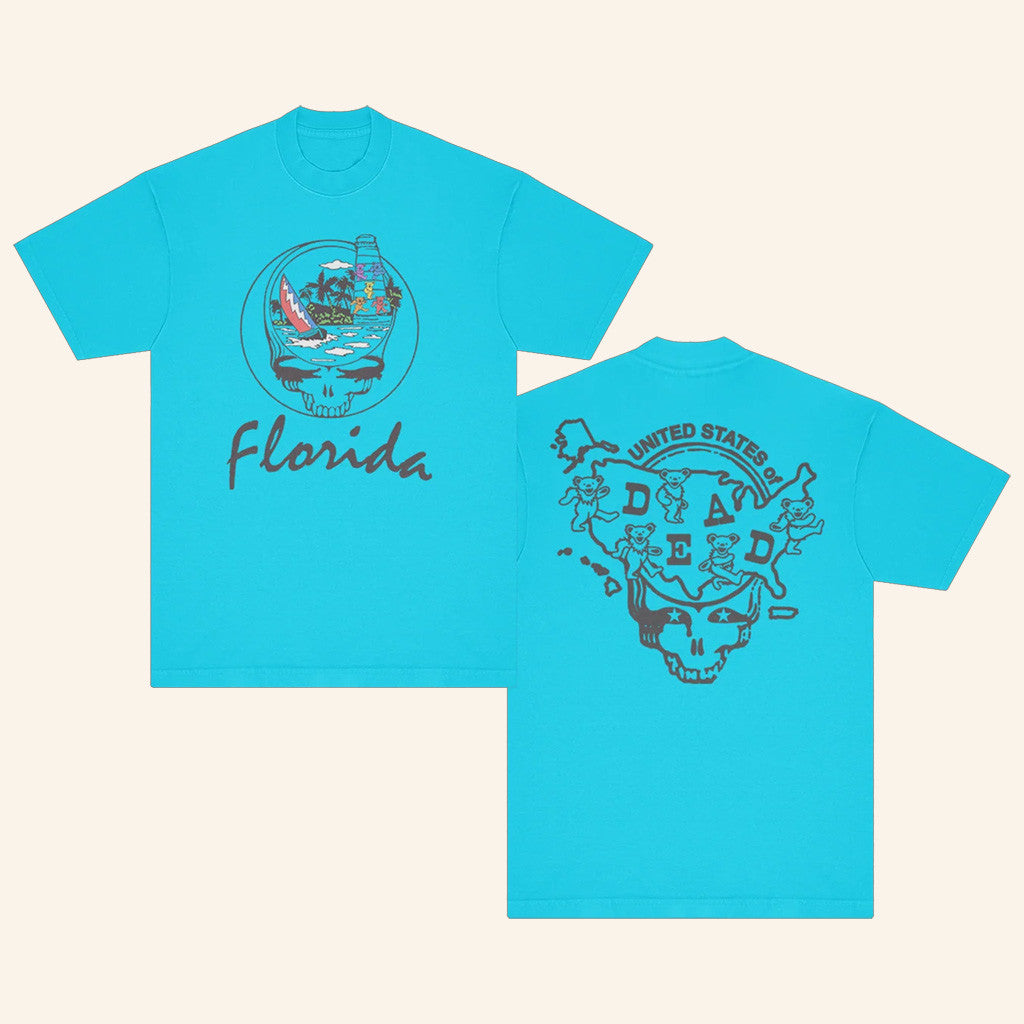 Grateful Dead Merch Florida United States Of Dead T-Shirt Gifts For Dad