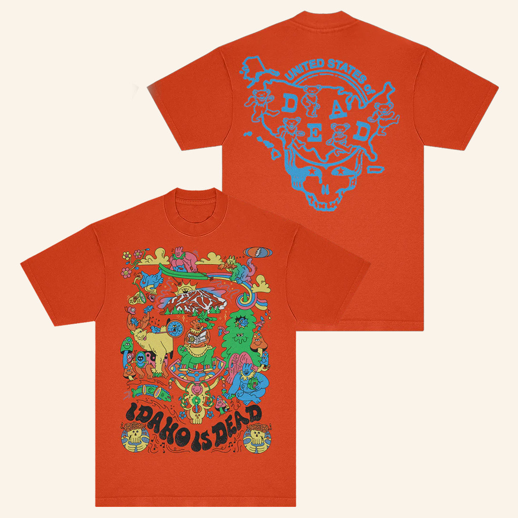 Grateful Dead Merch Idaho United States Of Dead T-Shirt Christmas Gifts For Friends