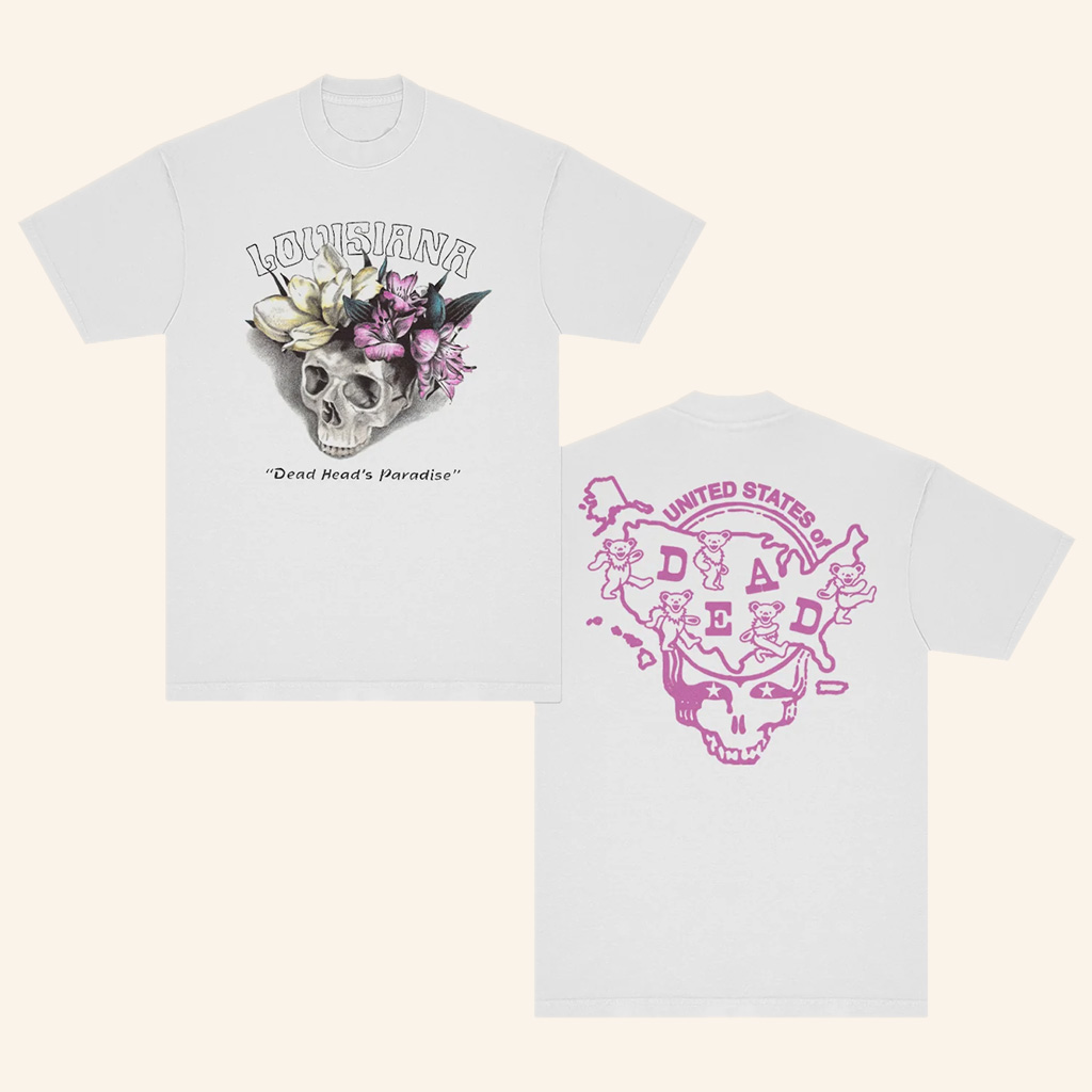 Grateful Dead Merch Louisiana United States Of Dead T-Shirt Christmas Gifts For Her Grateful Dead Merch Louisiana United States Of Dead T-Shirt Christmas Gifts For Her
