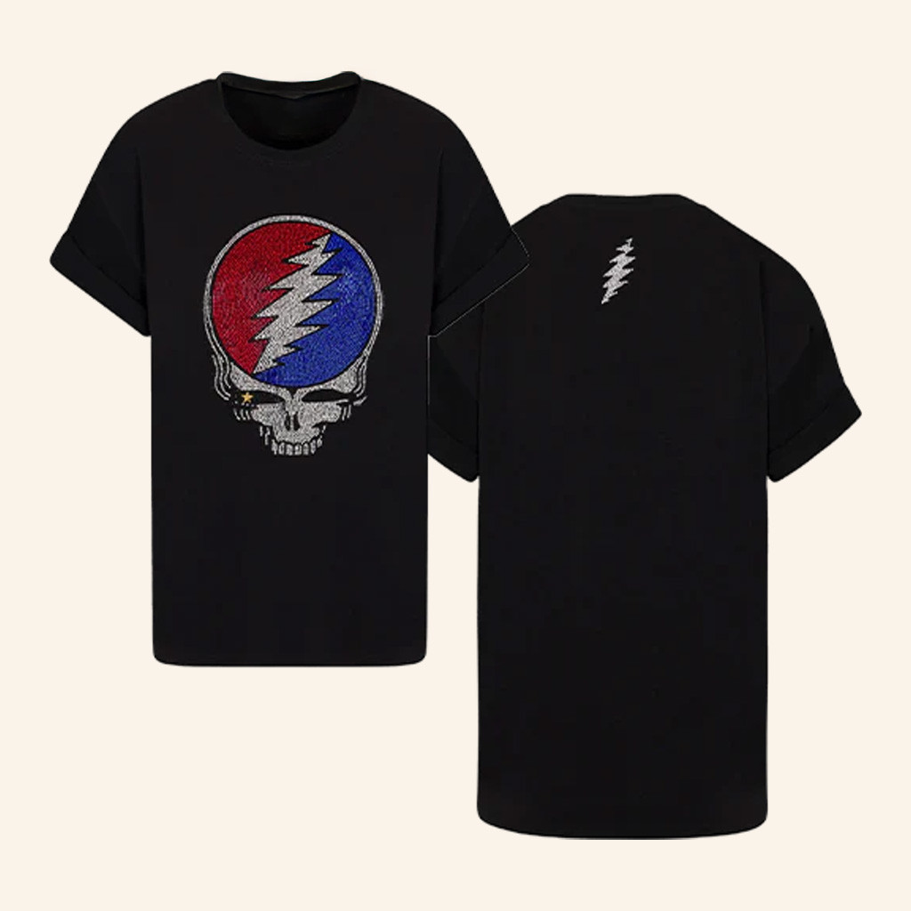 Grateful Dead Merch Meghan Fabulous Grateful Dead Rhinestone Stealie Relaxed T-Shirt Gifts Grateful Dead Merch Meghan Fabulous Grateful Dead Rhinestone Stealie Relaxed T-Shirt Gifts