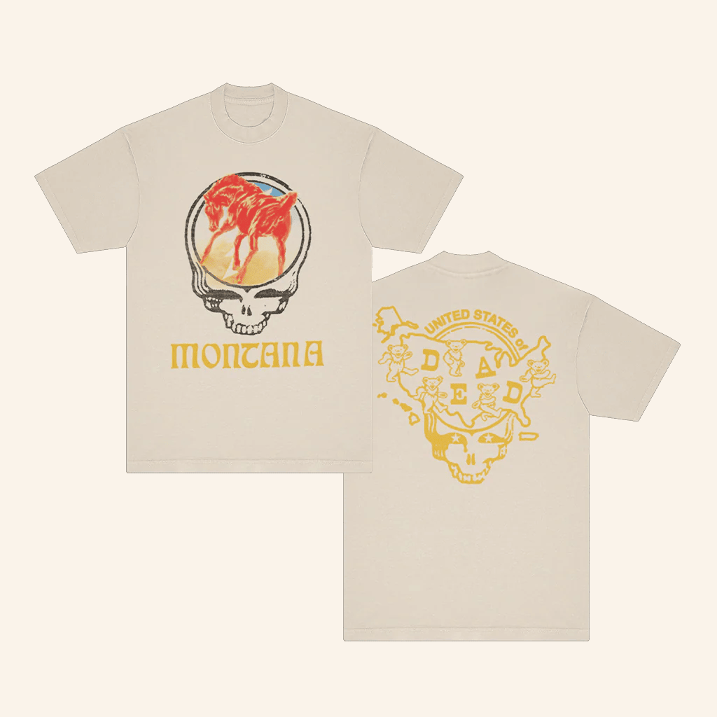 Grateful Dead Merch Montana United States Of Dead T-Shirt Gifts For Dad