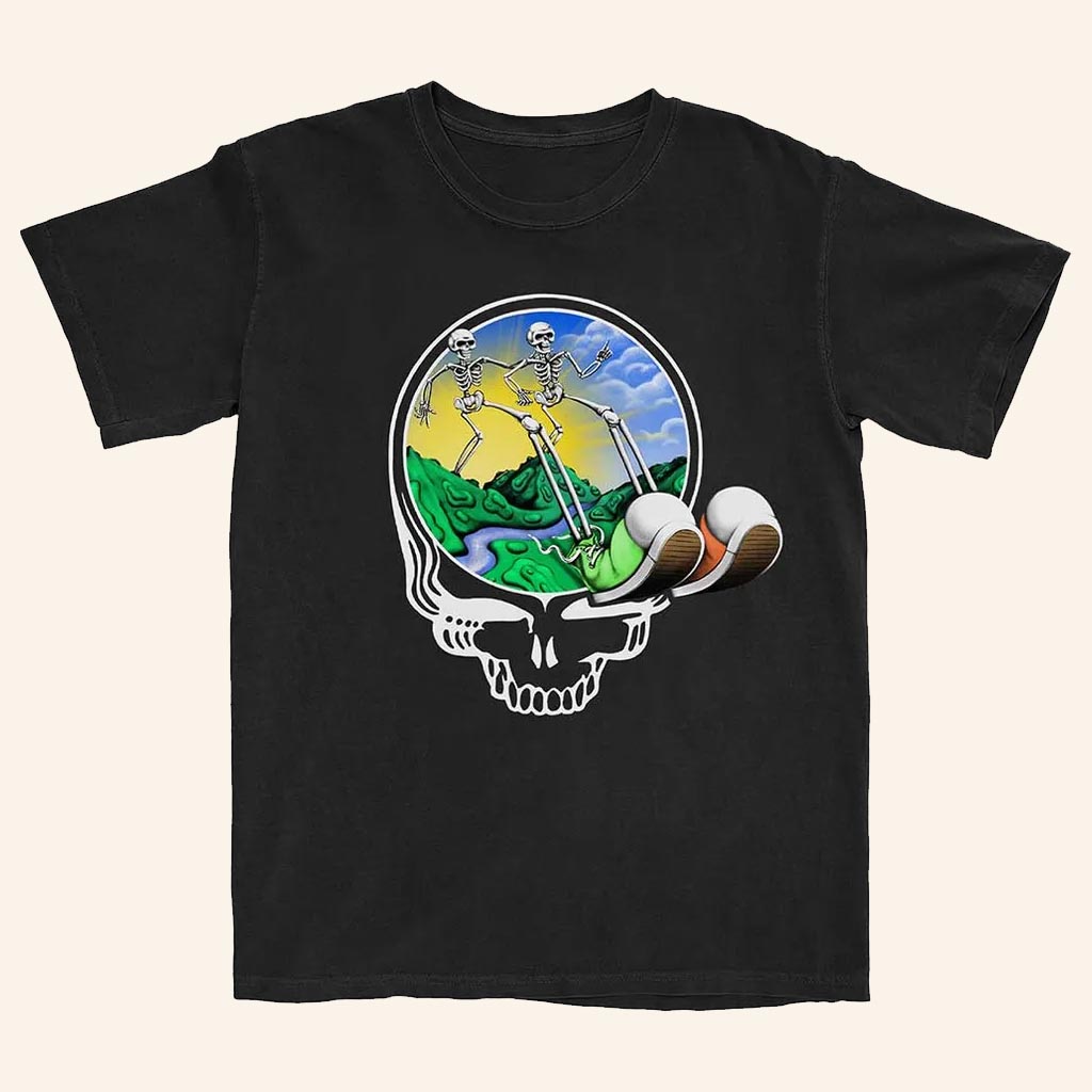 Grateful Dead Merch Skeles Stepping T-Shirt Best Gifts For Rock Music Lovers