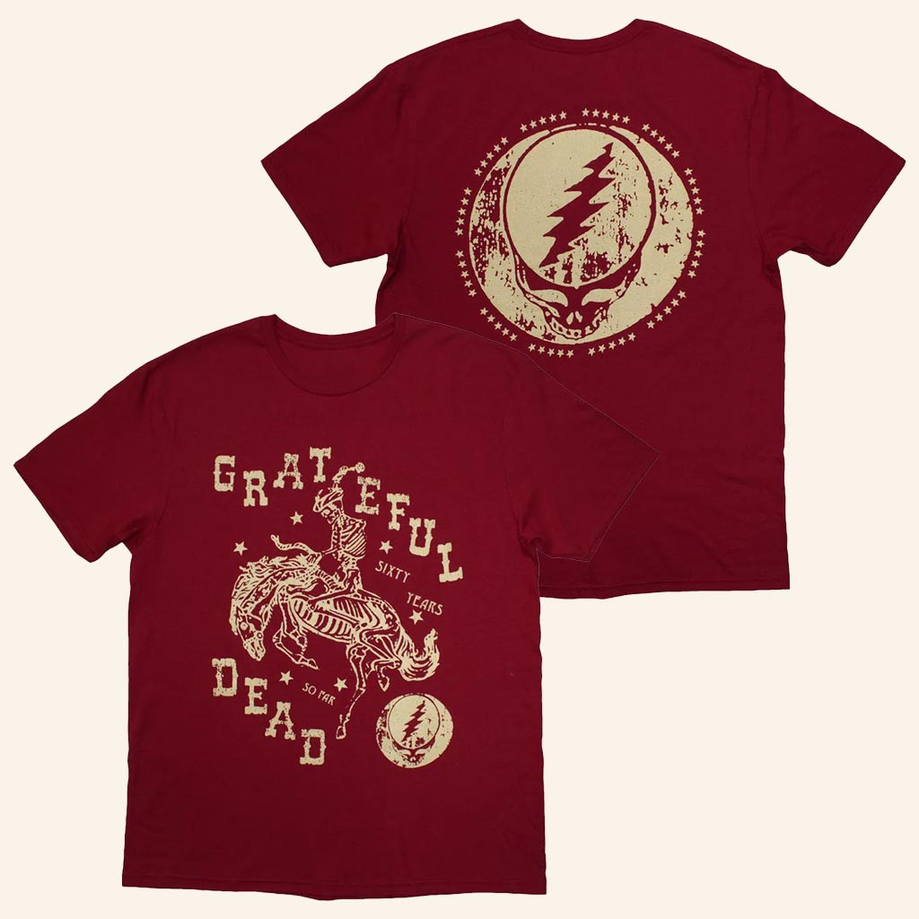 Grateful Dead Merch Skeleton Horse T-Shirt Gifts For Rock Music Lovers