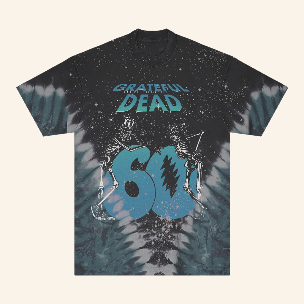 Grateful Dead Merch Skeletons 60Th Sky Tie Dye Shirt Presents For Music Lovers Grateful Dead Merch Skeletons 60Th Sky Tie Dye Shirt Presents For Music Lovers