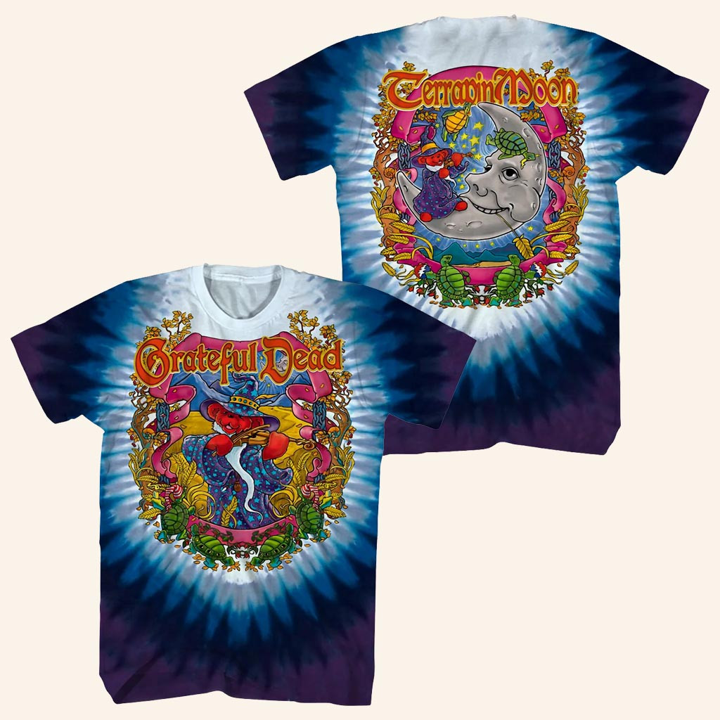 Grateful Dead Merch Terrapin Moon Tie Dye Shirt Best Gifts For Rock Music Lovers