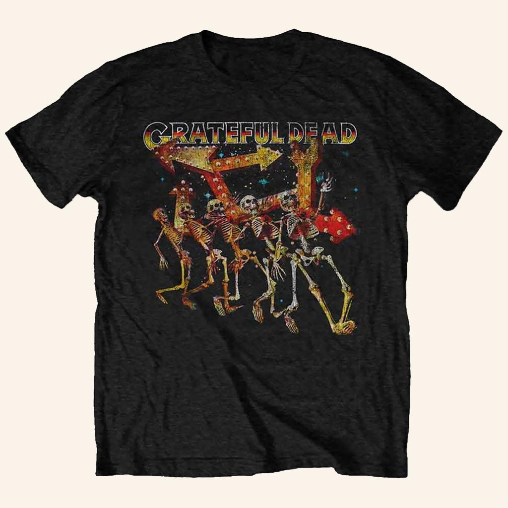 Grateful Dead Merch Truckin Skellies Vintage T-Shirt Presents For Rock Lovers
