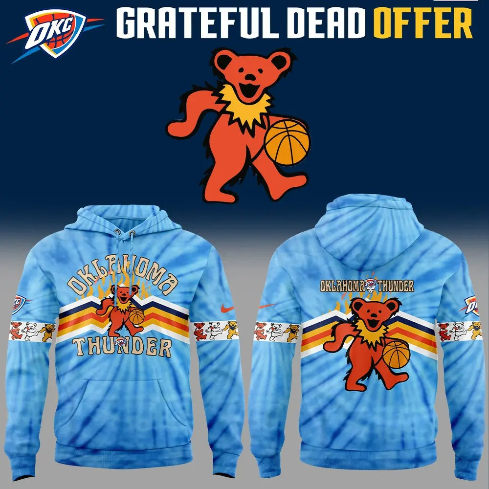 Grateful Dead Night Thunder Hoodie Basketball Fan Gift Ideas