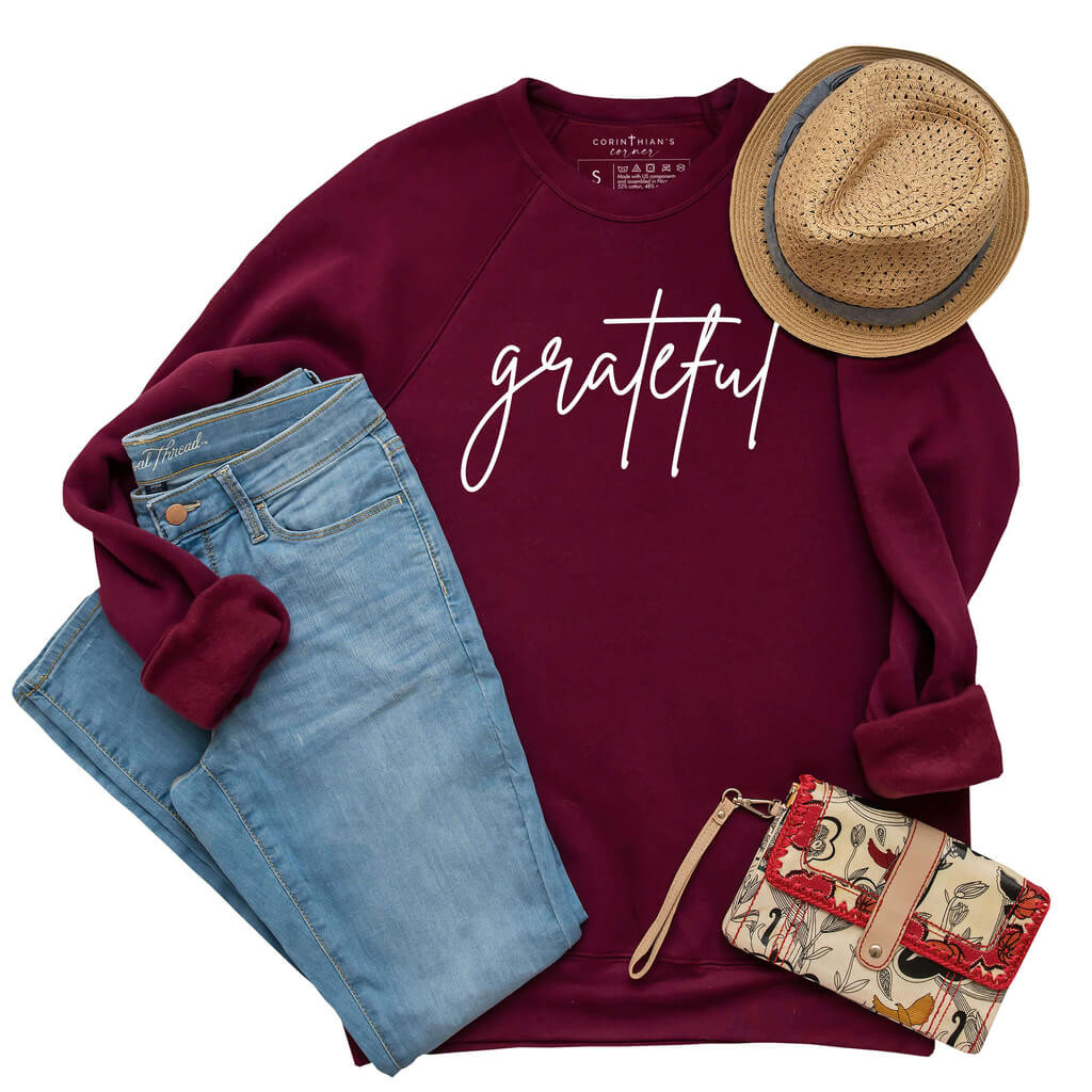 Grateful Premium Sweatshirt Christian Gifts For Women