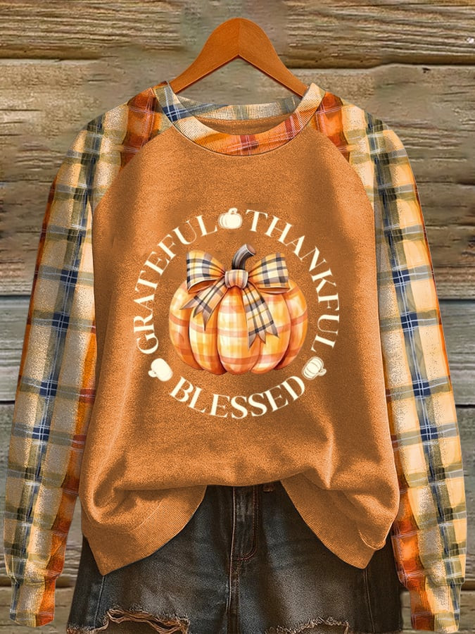 Grateful Thankful Blessed Sweatshirt Cozy Fall Vibes Clothing Gifts For Christians