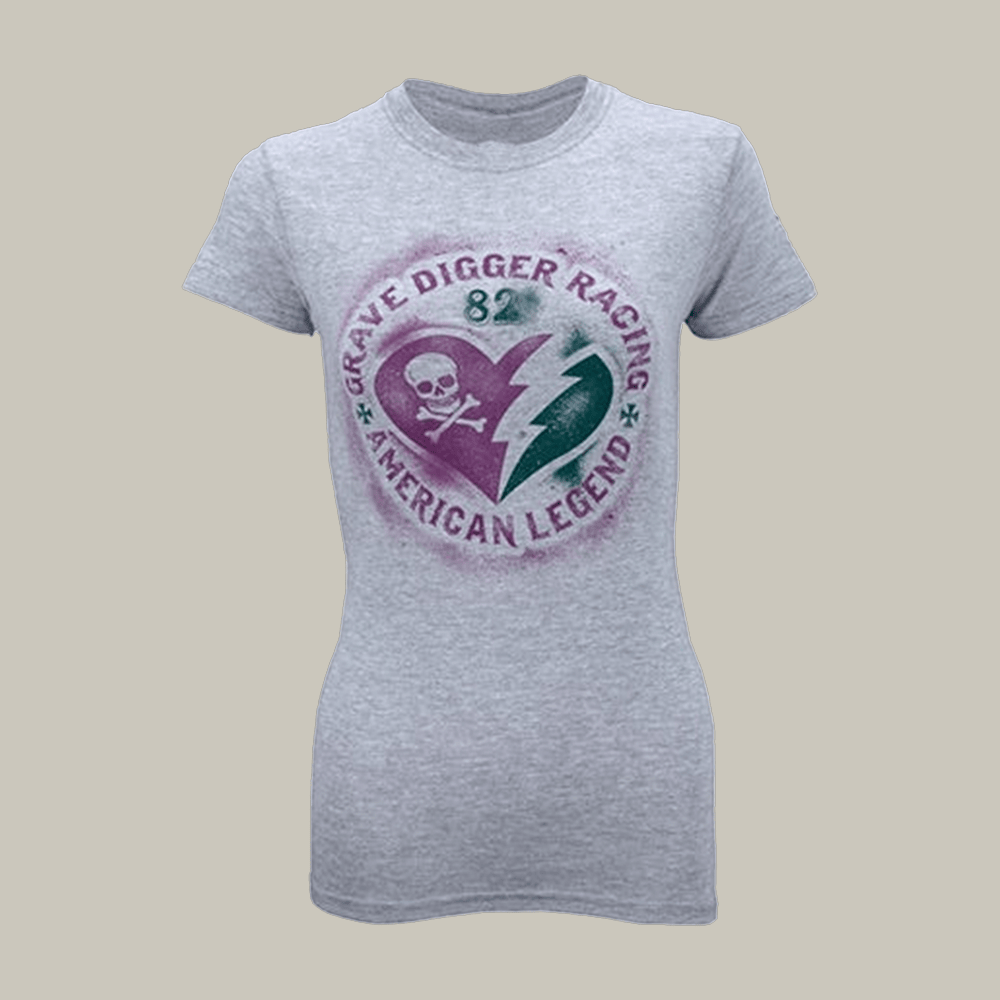 Grave Digger Ladies Heartbreak T-Shirt Monster Jam Clothes Best Gifts For Girlfriend