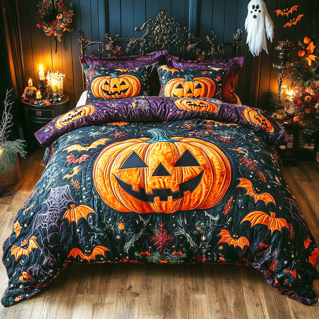 Grave Silence Quilted Bedding Set Halloween Sheet Set Best Unique Gifts For Owl Lovers