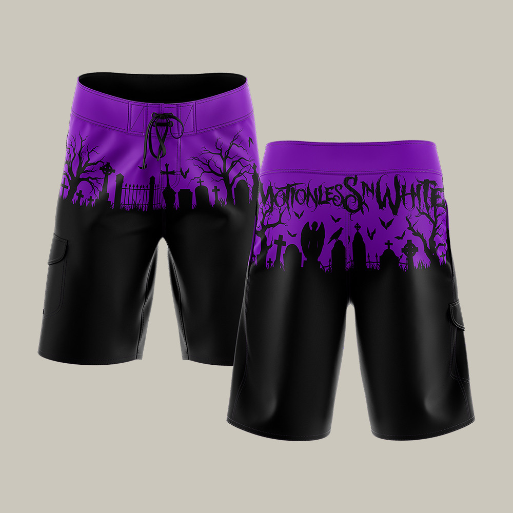 Graveyard Motionless In White Board Shorts Metalcore Music Fan Merch Gift For Him