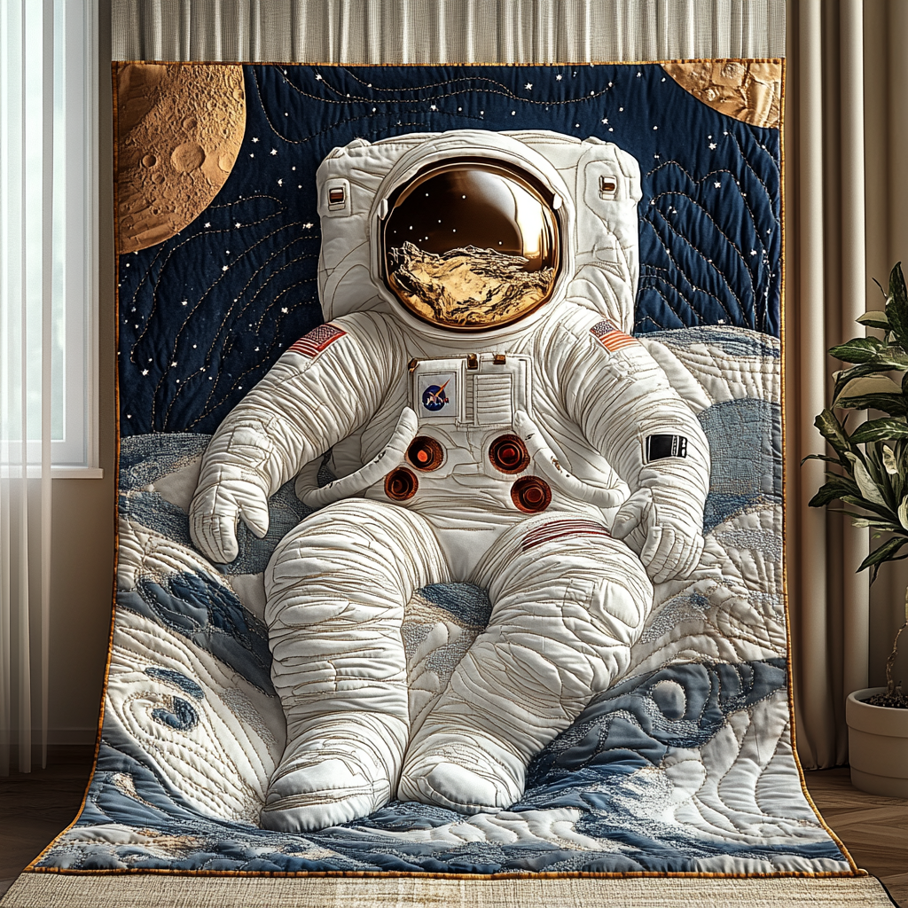 Gravity Free Quilted Blanket Bedroom Decor Christmas Gifts For Astronaut Lovers
