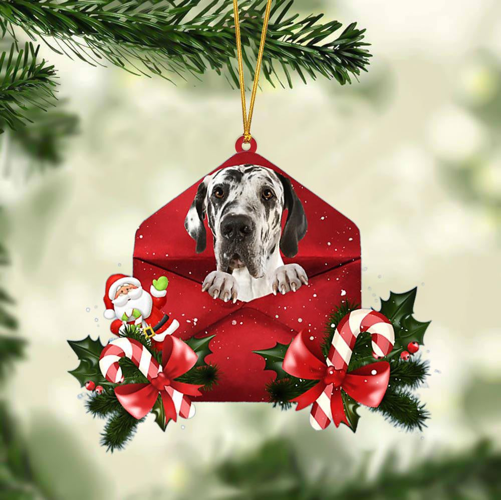 Great Dane Christmas Letter Shaped Ornament  Acrylic Dog Christmas Ornament Xmas Dog Gifts