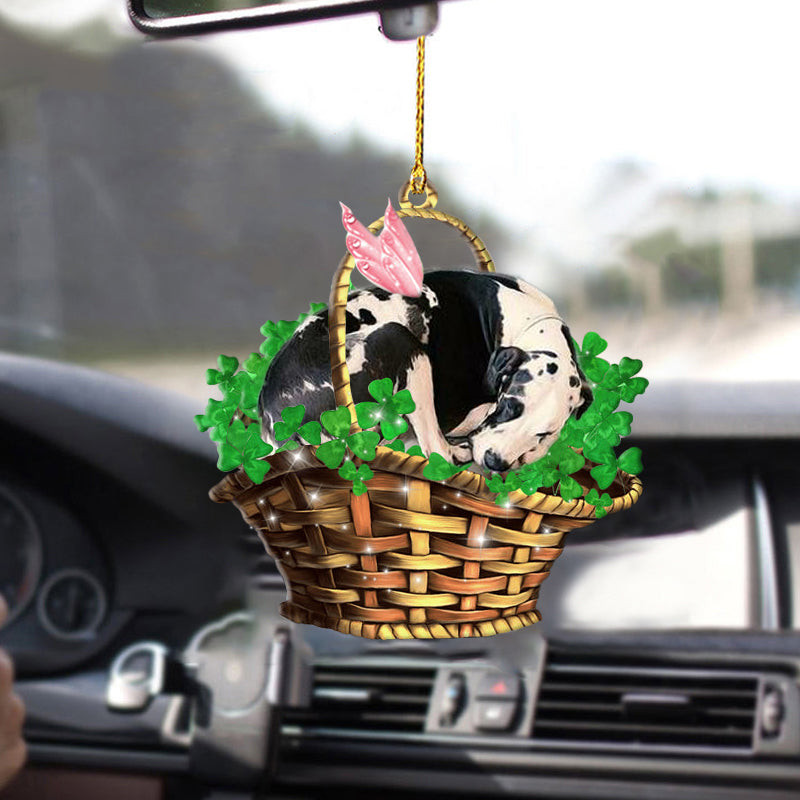 Great dane Sleeping Lucky Fairy Two Sided Dog Ornament