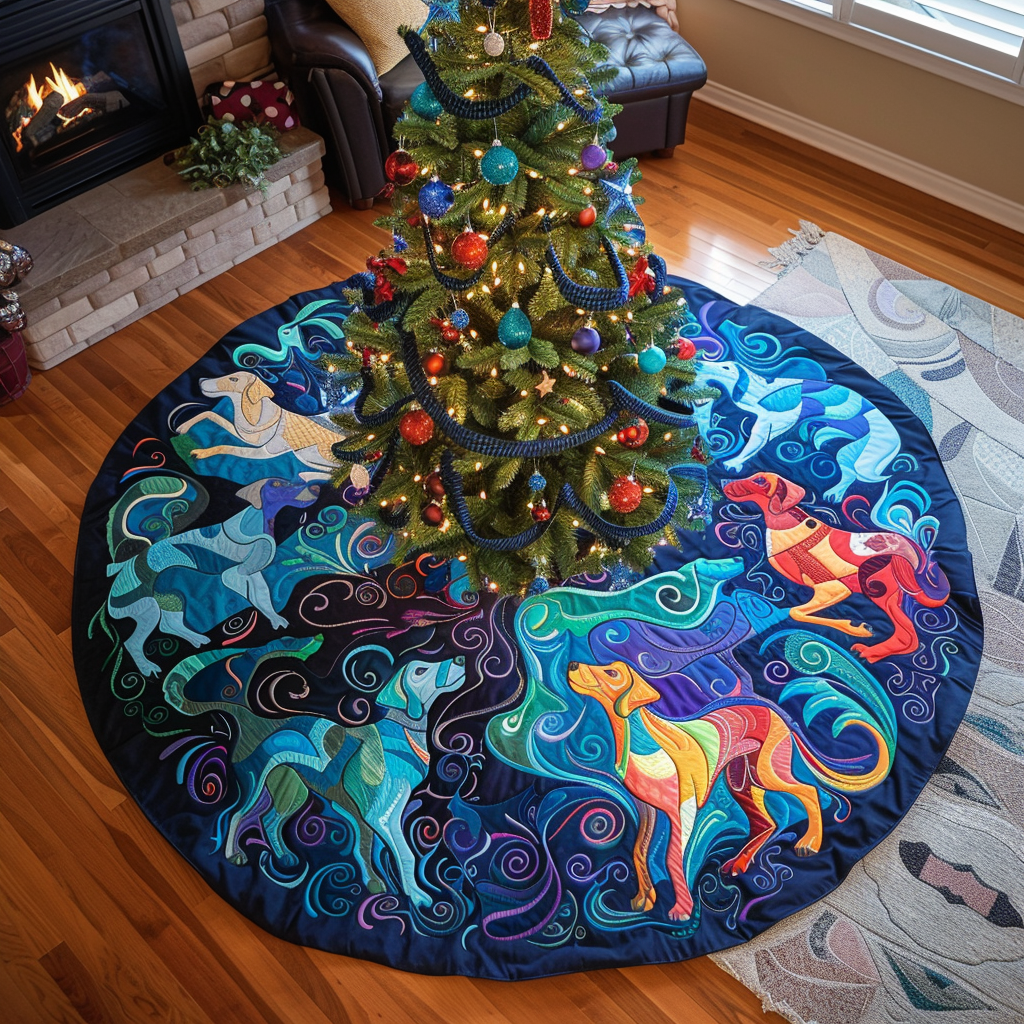 Great Dane Spirit Christmas Quilted Tree Skirt Popular Gift Merch for Christmas Enthusiasts