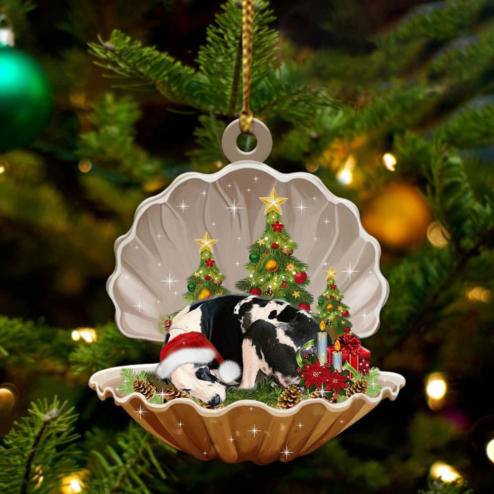 Great Dane3 Sleeping in Pearl Dog Christmas Ornament Flat Acrylic