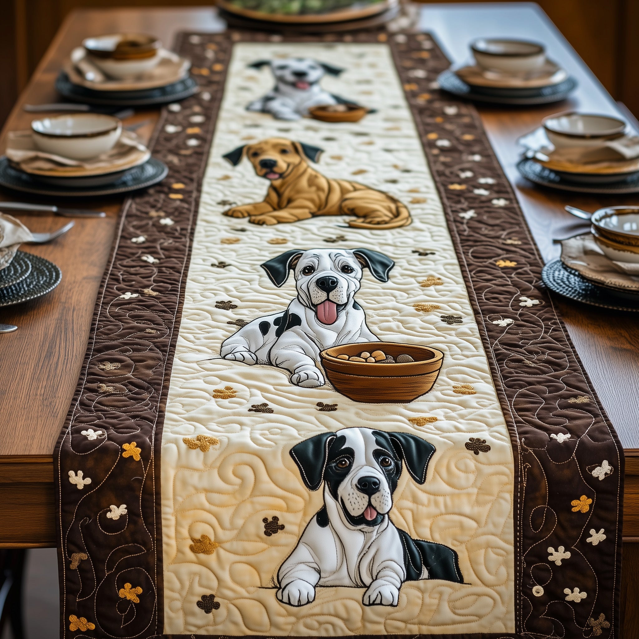 Great Daner Quilted Table Runner Christmas Table Runner