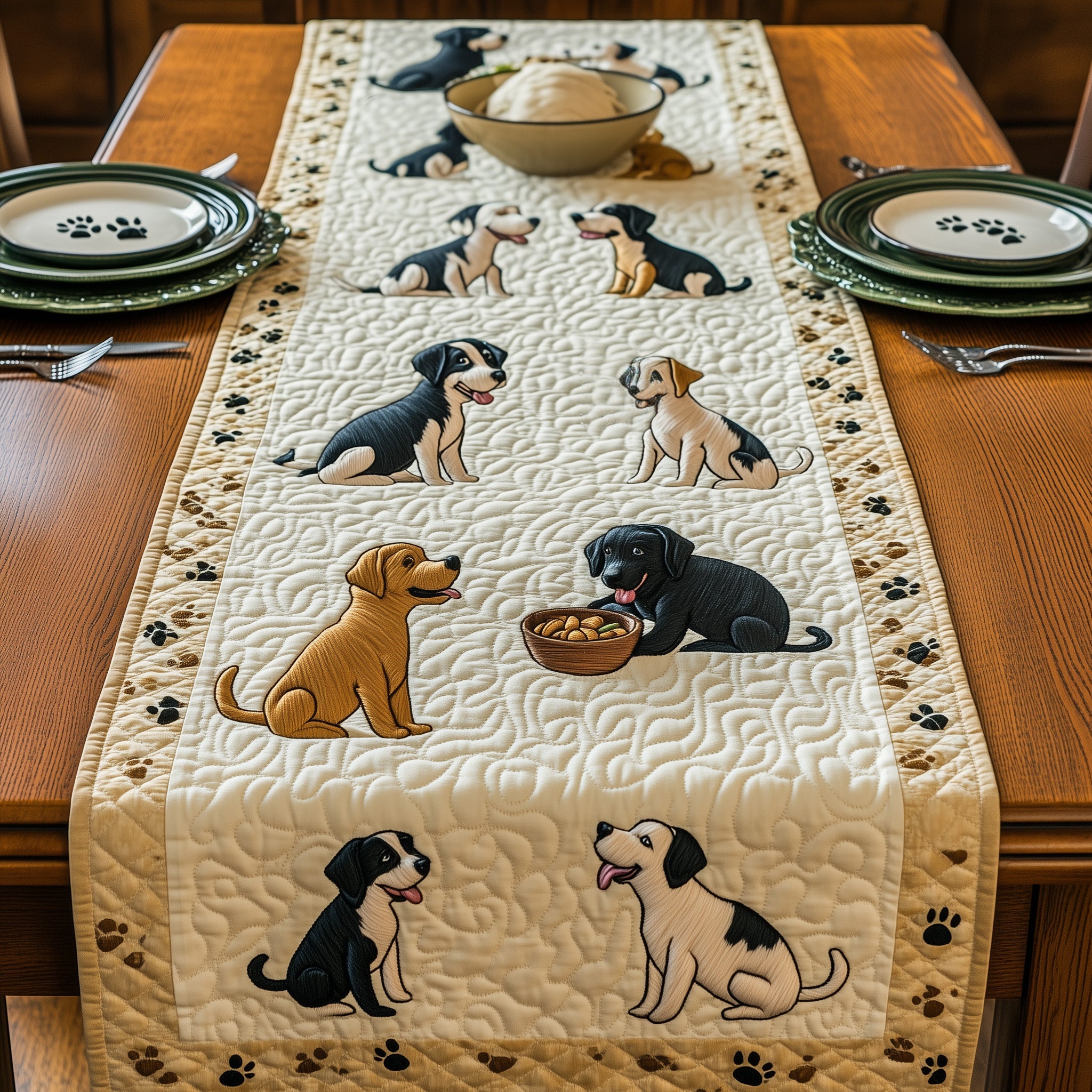 Great Daner Quilted Table Runner Christmas Table Runner for Dining Room