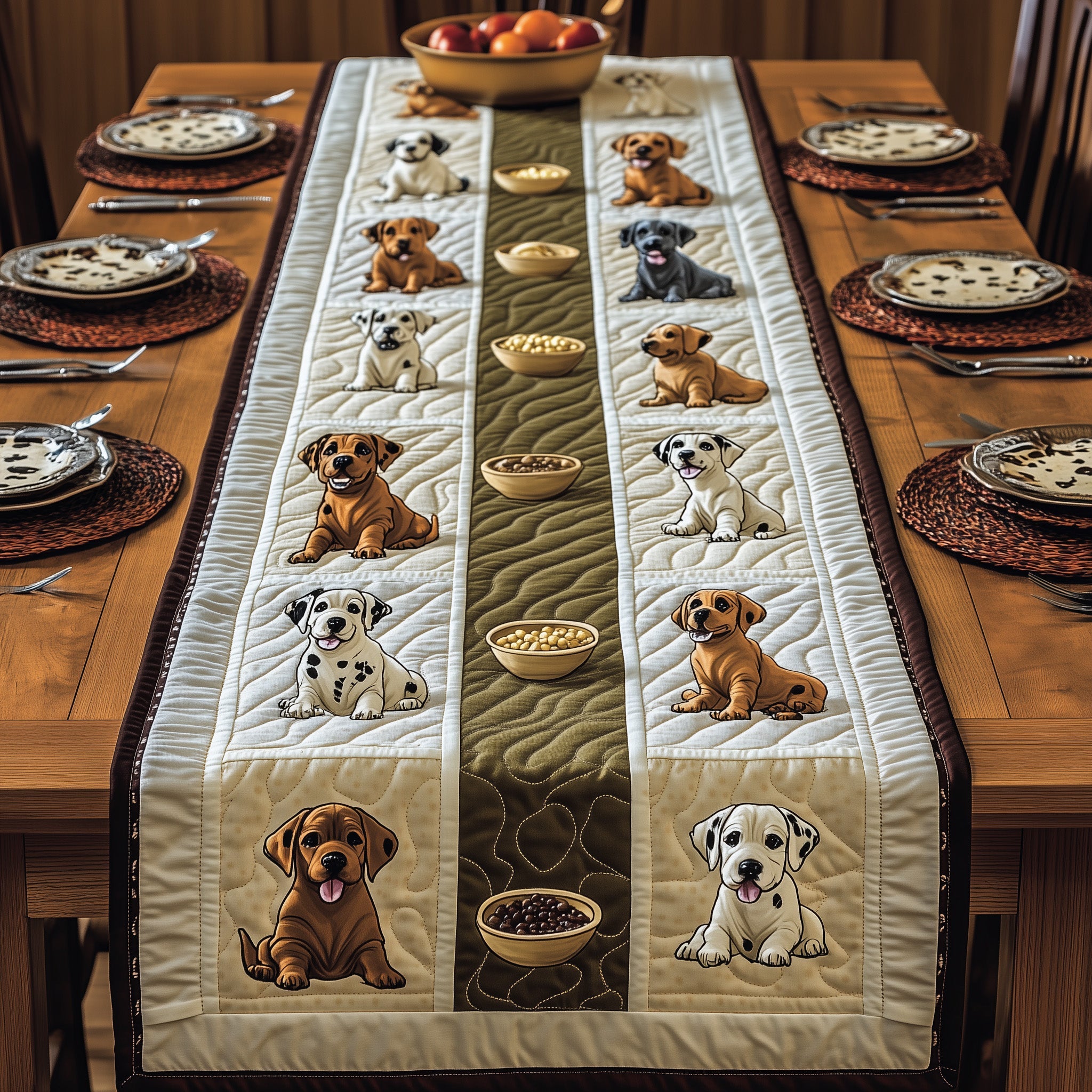 Great Daner Quilted Table Runner Cozy Christmas Table Runner
