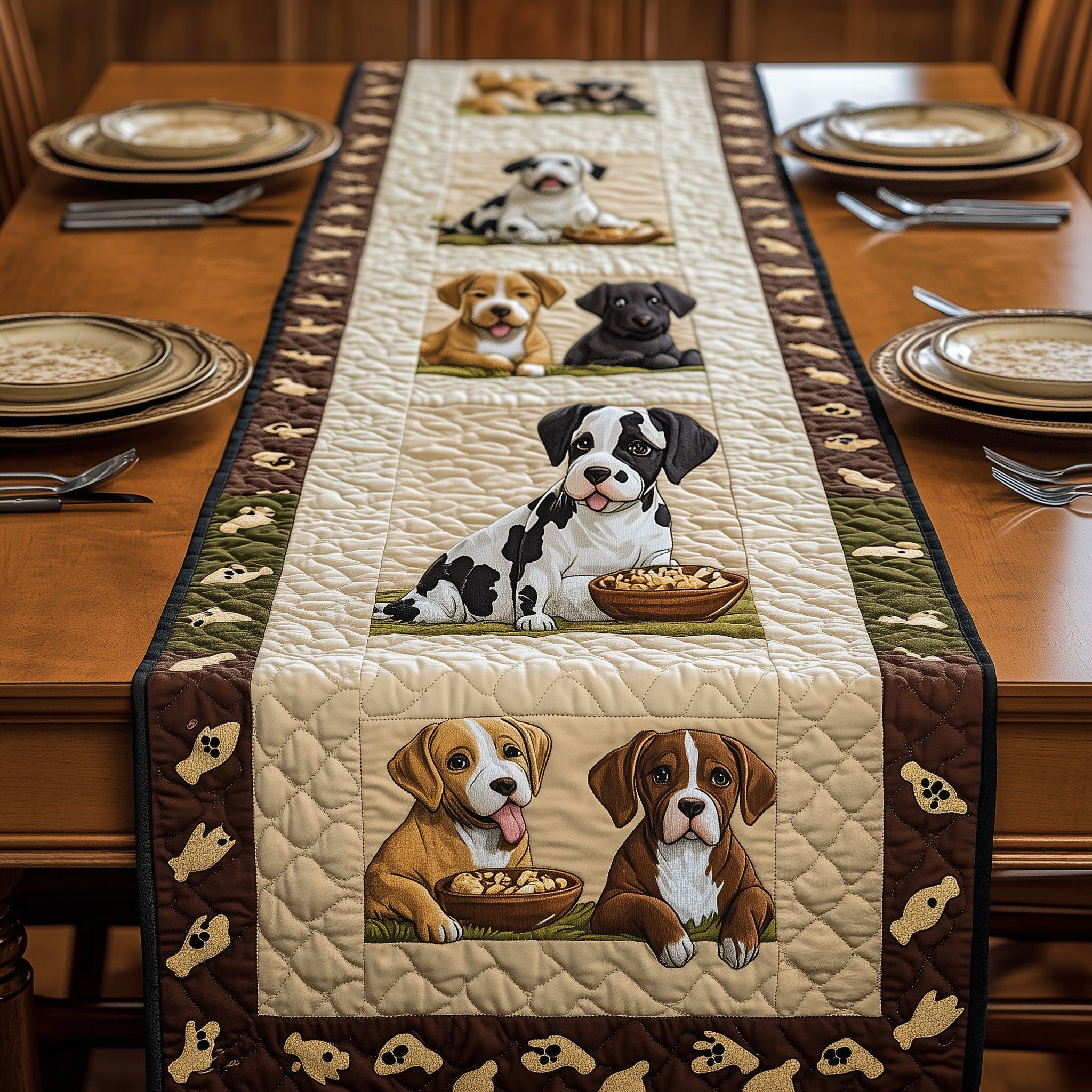 Great Daner Quilted Table Runner Festive Table Runner for Dining Table