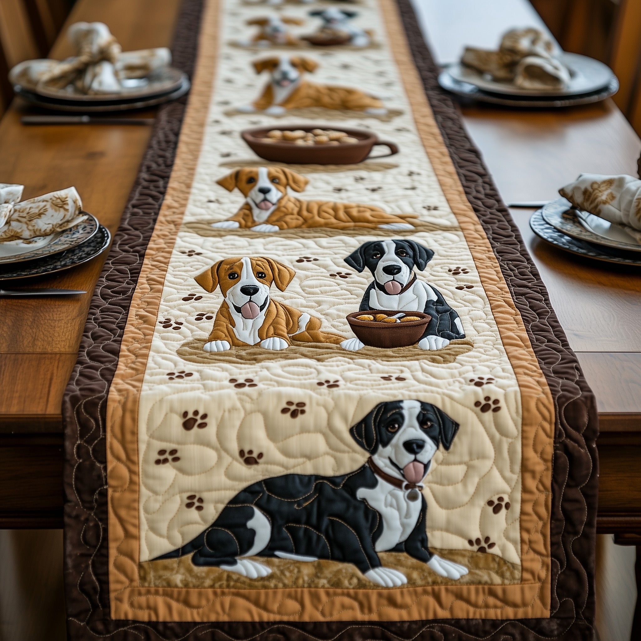 Great Daner Quilted Table Runner Holiday Banquet Table Runner