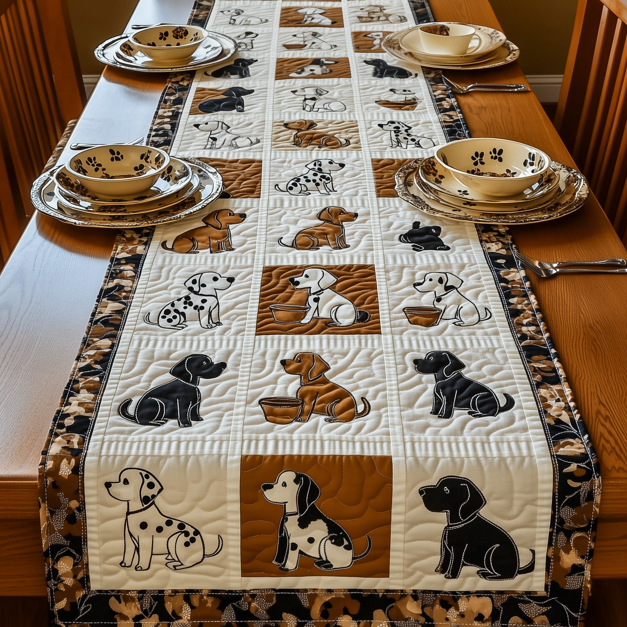 Great Daner Quilted Table Runner Holiday Season Table Runner