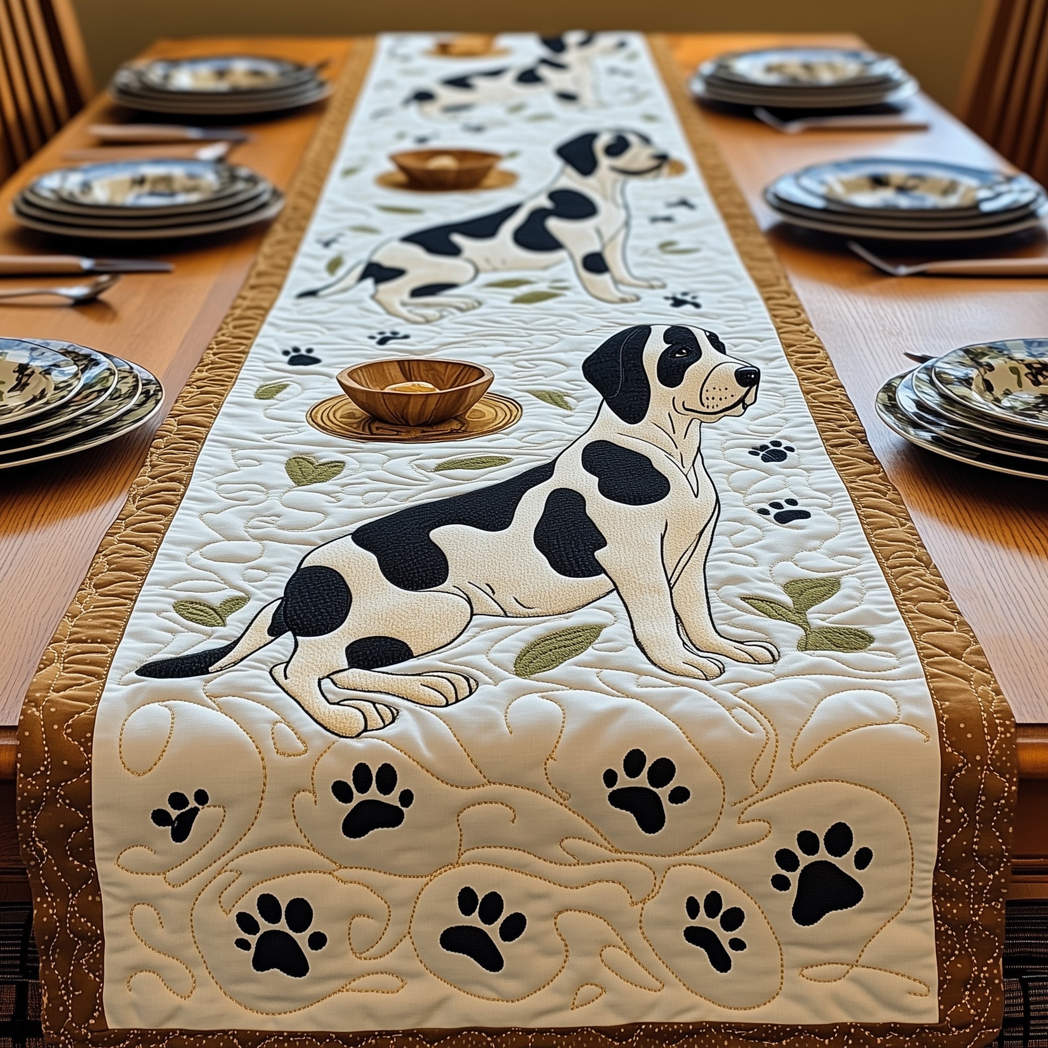 Great Daner Quilted Table Runner Holiday Table Runner Decoration