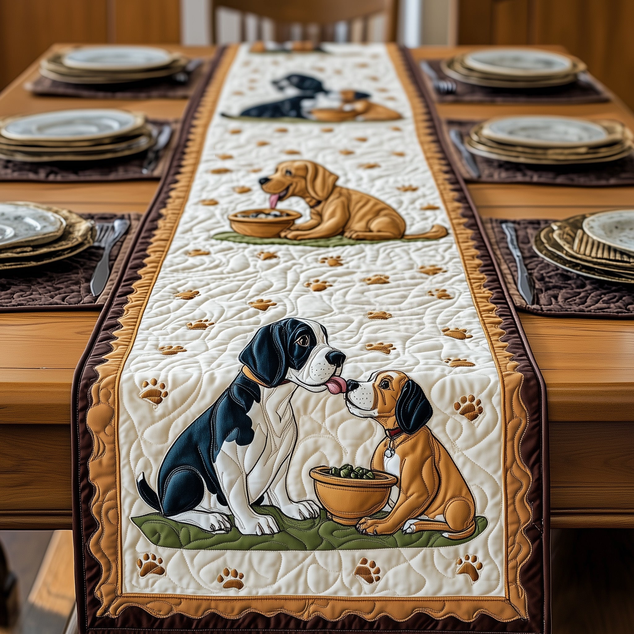 Great Daner Quilted Table Runner Holiday Table Runner for Kitchen Decor