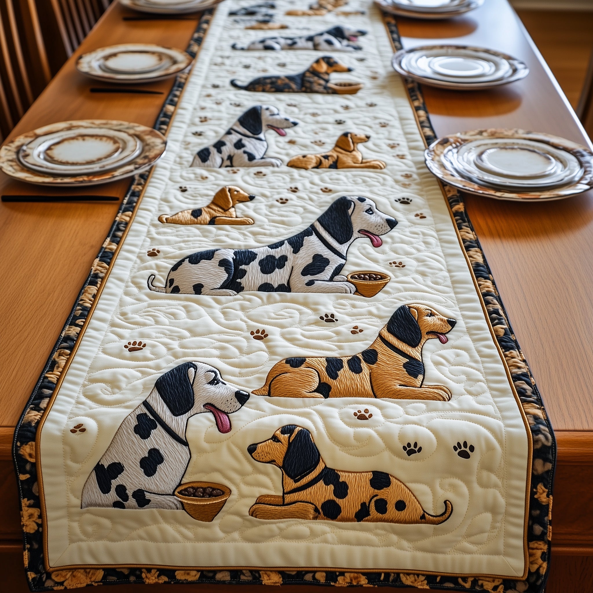 Great Daner Quilted Table Runner Merry Christmas Table Runner Decor