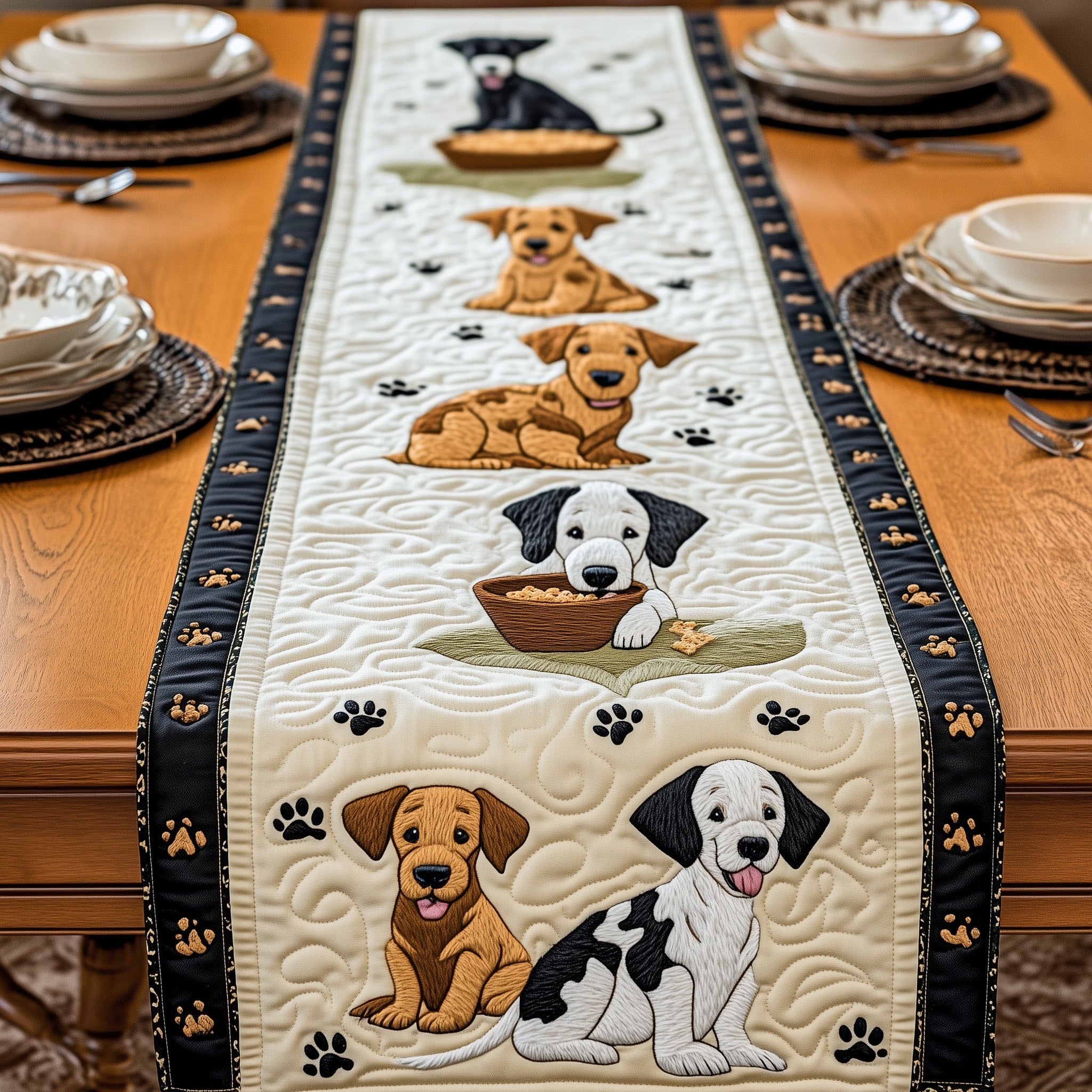 Great Daner Quilted Table Runner Table Runner for Christmas Decor