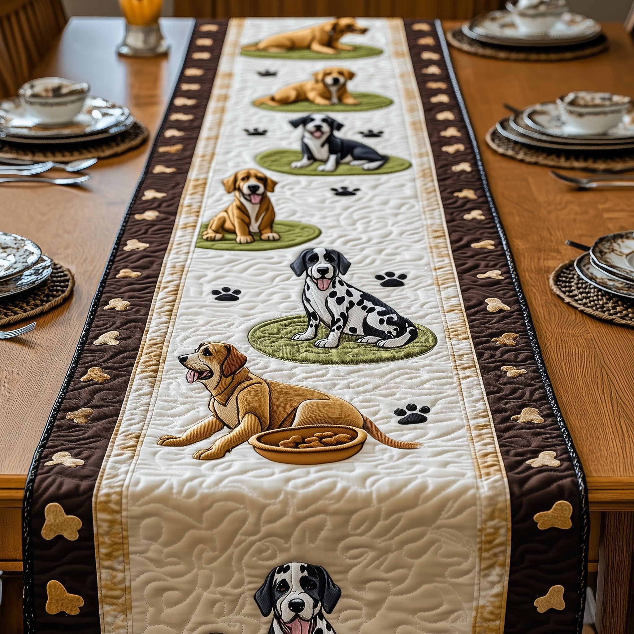 Great Daner Quilted Table Runner Table Runner Gift for Holiday Season