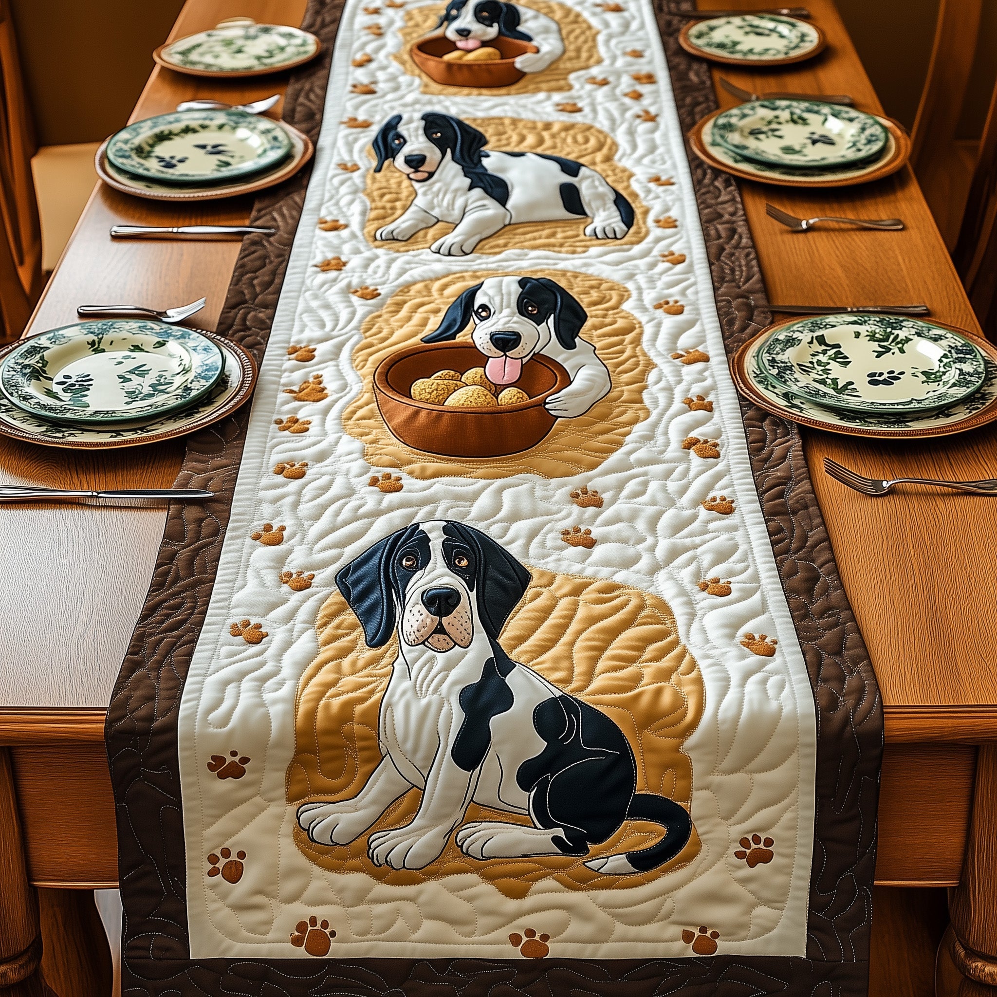 Great Daner Quilted Table Runner Winter Holiday Table Runner Decor