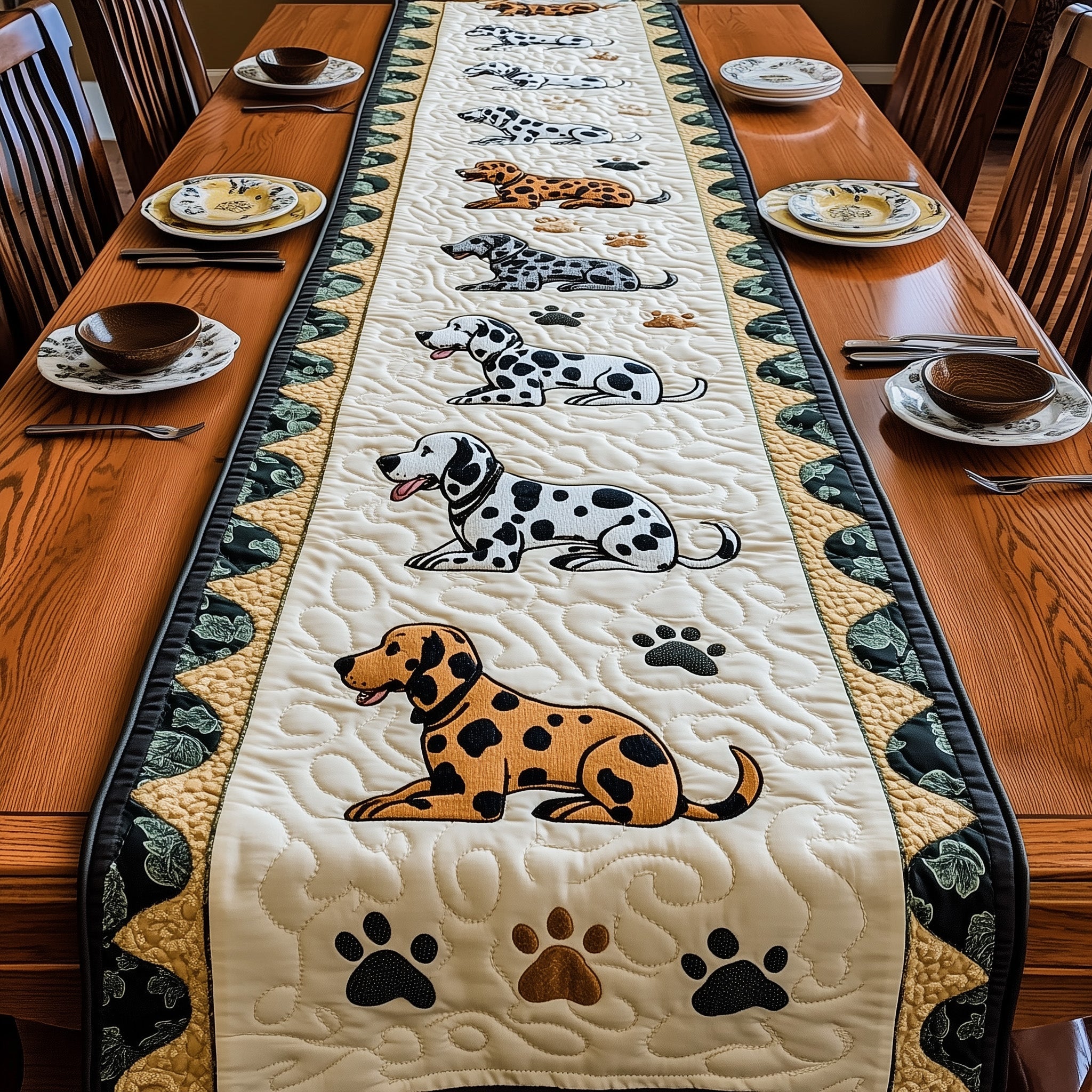 Great Daner Quilted Table Runner Xmas Table Runner for Family Gatherings