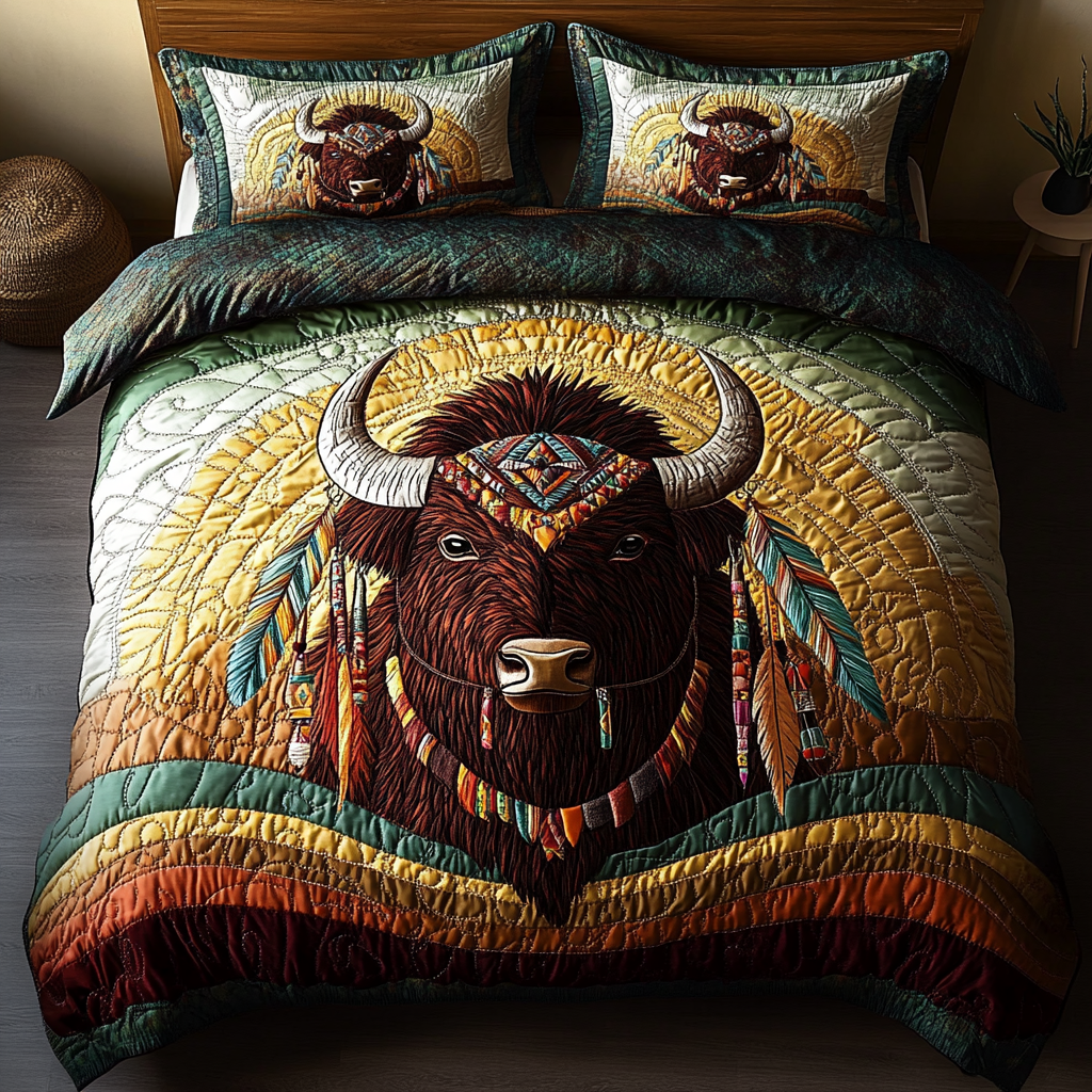 Great Plains Pride Quilted Bedding Set Bed Decor Ideas Best Unique Bison Gifts