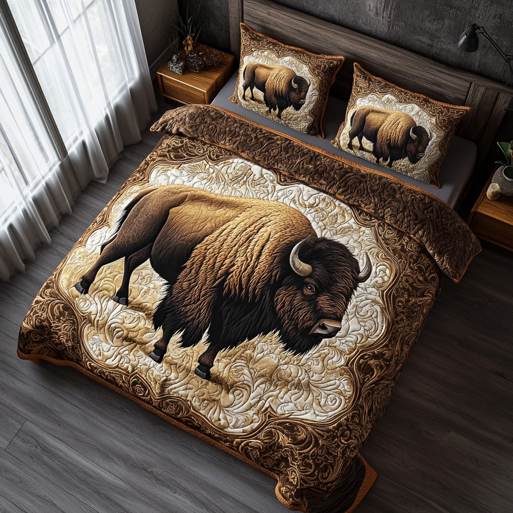 Great Range Quilted Bedding Set Bedroom Decor Great Bison Lover Gifts