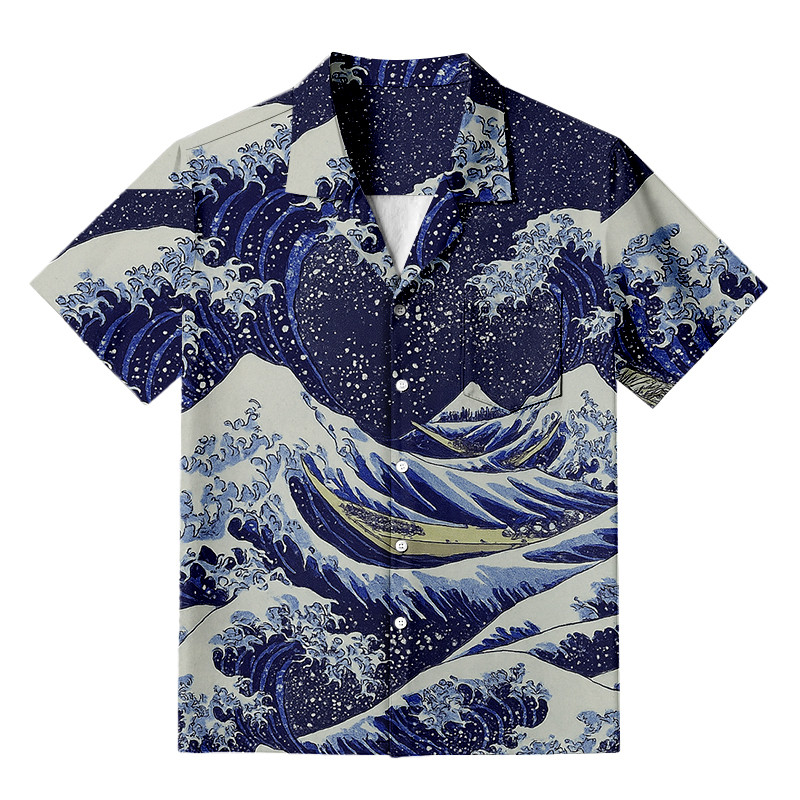 Great Wave Hawaiian Shirt Traditional Japanese Patterns The Great Wave Shirt Art Lover Gifts