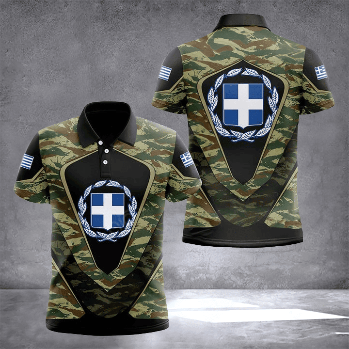 Greece Coat Of Arms Camouflage Polo Shirt Greece Inspired Outfits Gifts For Greek Greece Coat Of Arms Camouflage Polo Shirt Greece Inspired Outfits Gifts For Greek
