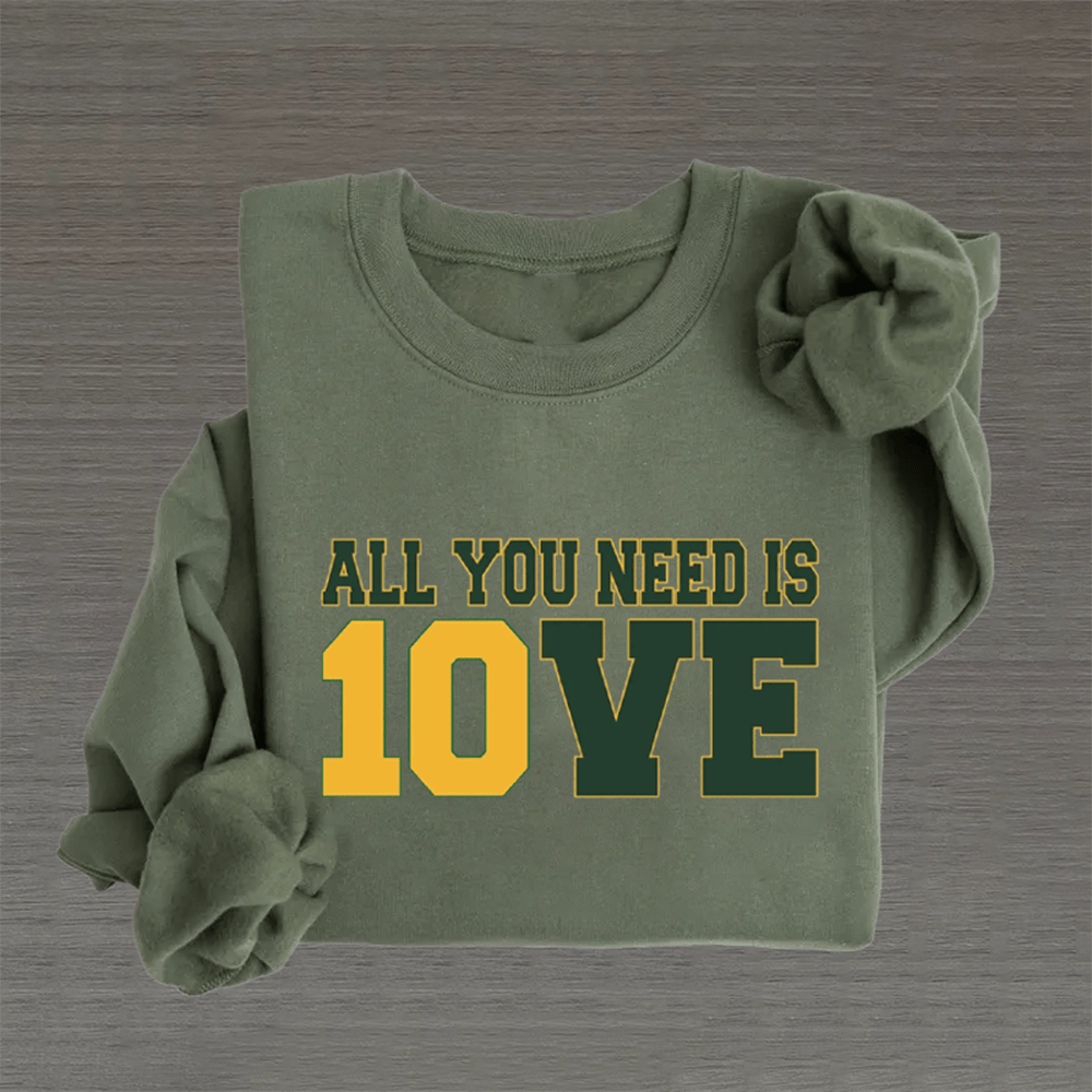 Green Bay Football T-Shirt All You Need Is 10VE Apparel Best Gifts For Football Fans
