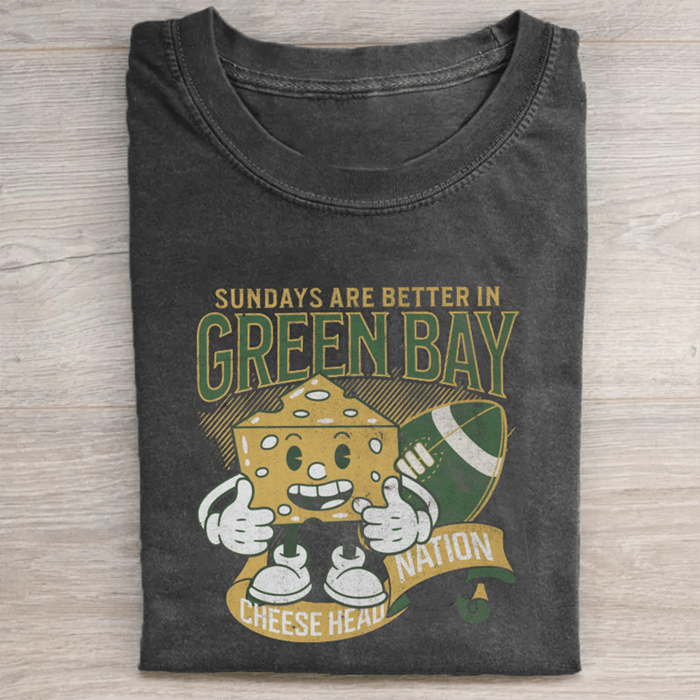 Green Bay Football T-Shirt Cheese Head Nation Clothing Best Gift For Sister