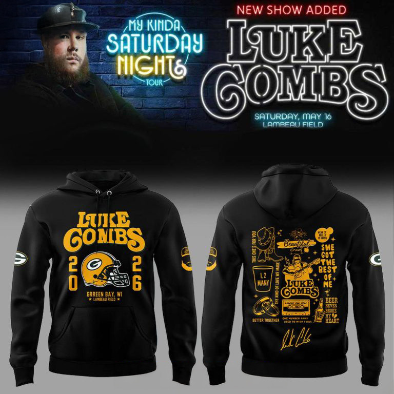 Green Bay Packers x Luke Combs My Kinda Saturday 2026 Hoodie Green Bay Apparel Best Fan Gear