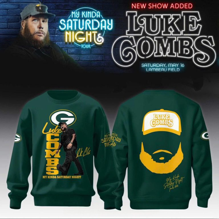 Green Bay Packers x Luke Combs My Kinda Saturday Night Tour 2026 Sweatshirt Music Apparel