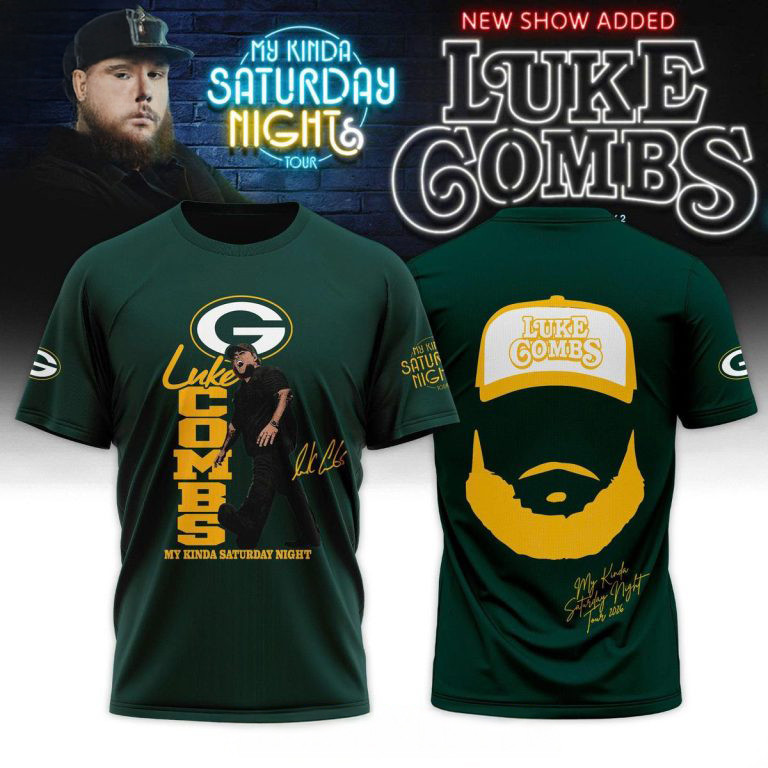 Green Bay Packers x Luke Combs My Kinda Saturday Night Tour 2026 T-Shirt Music Fan Merch