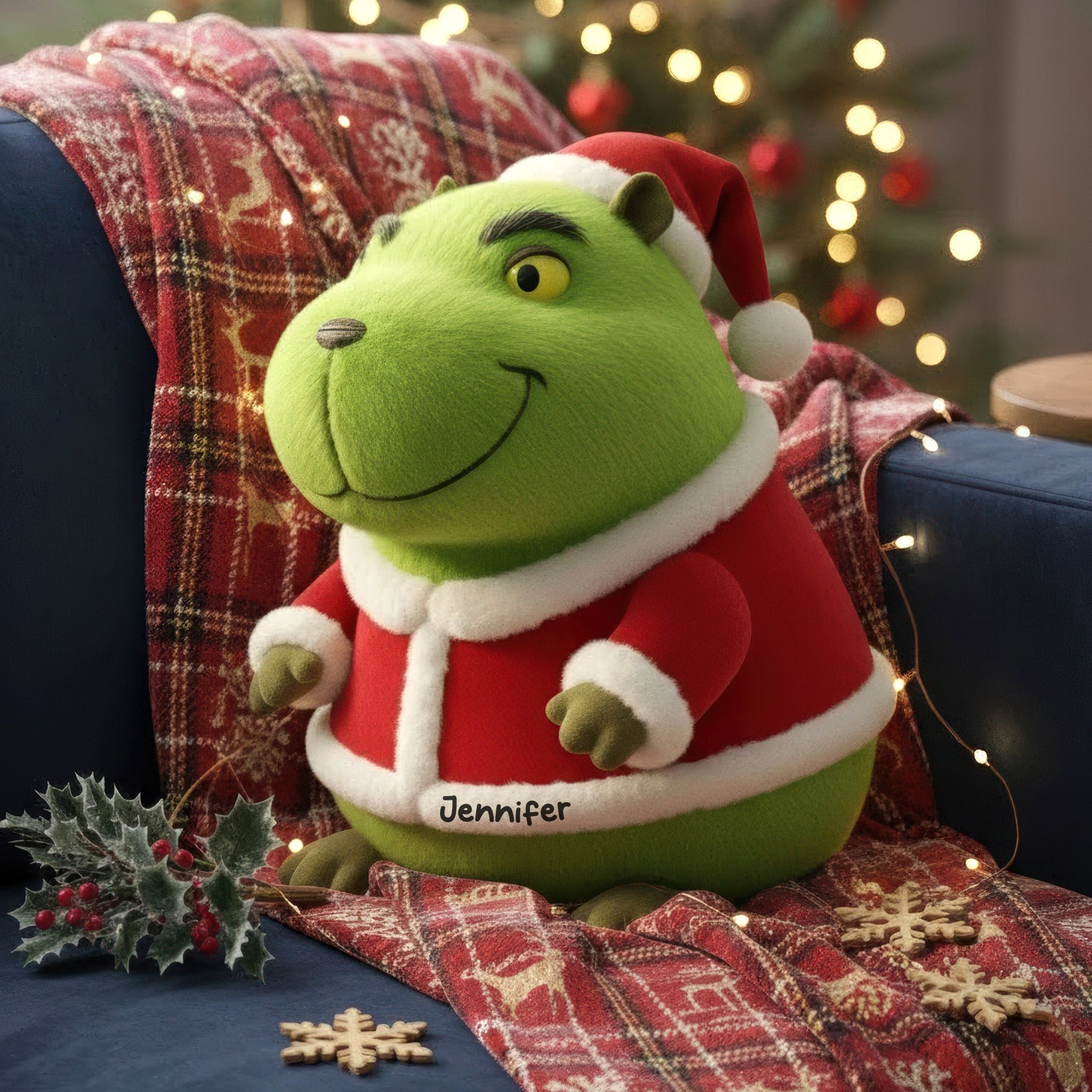 Green Capybara Custom Shaped Pillow - Personalized Gifts For Capybara Lover - Christmas Gifts For Mom Who Has Everything Funny